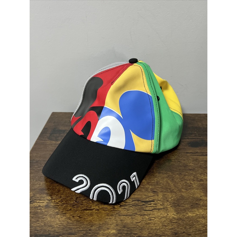 Disney Parks Mickey Mouse 2021 Adjustable Cap Hat Size Youth COLORBLOCK, EUC!